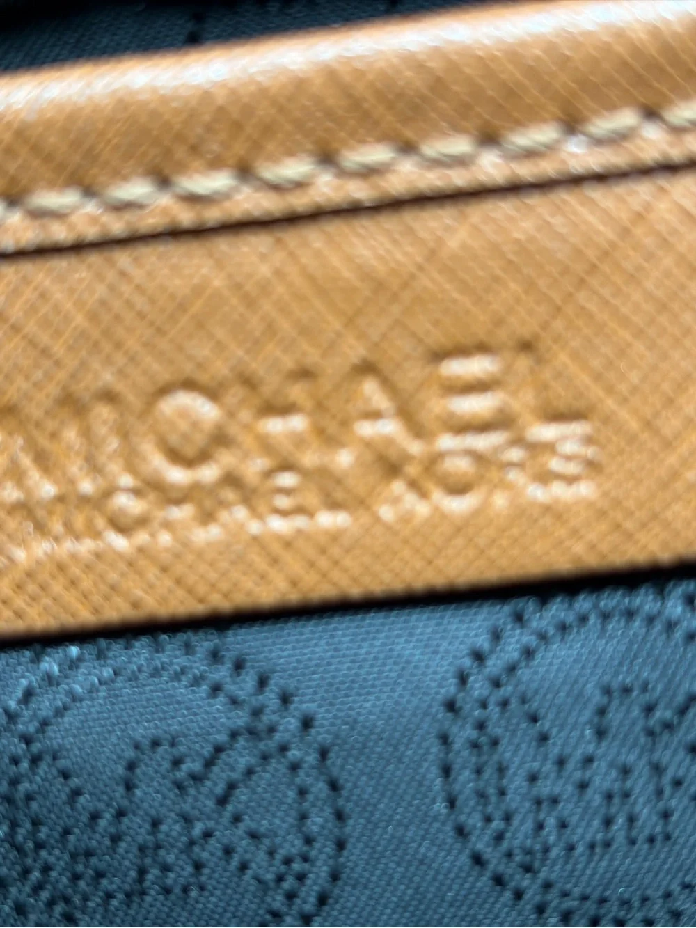 Michael Kors Sutton Large Center Strip Satchel Bag Color Block White Brown Black